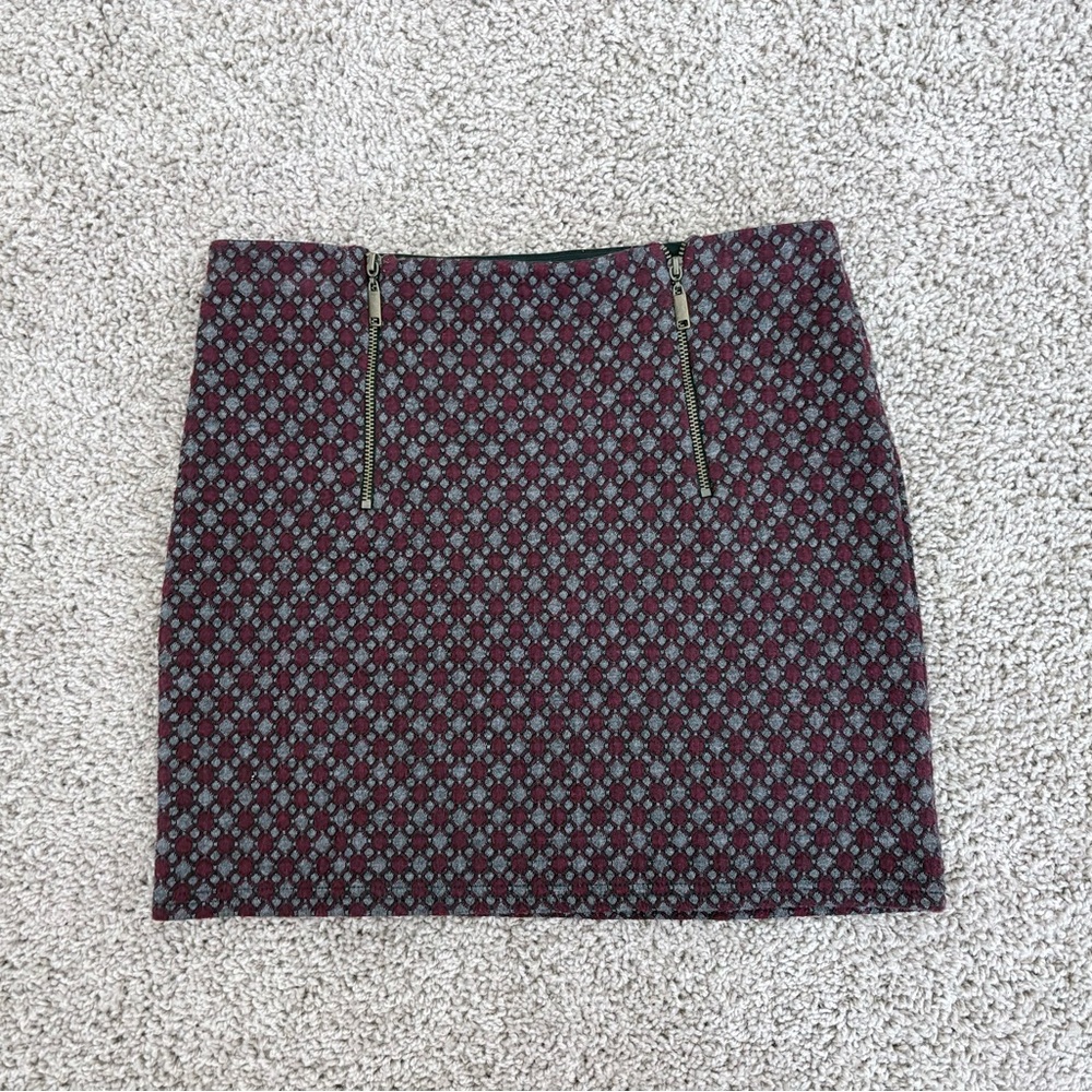 Cooperative Geometric Mini Skirt - Red and grey
